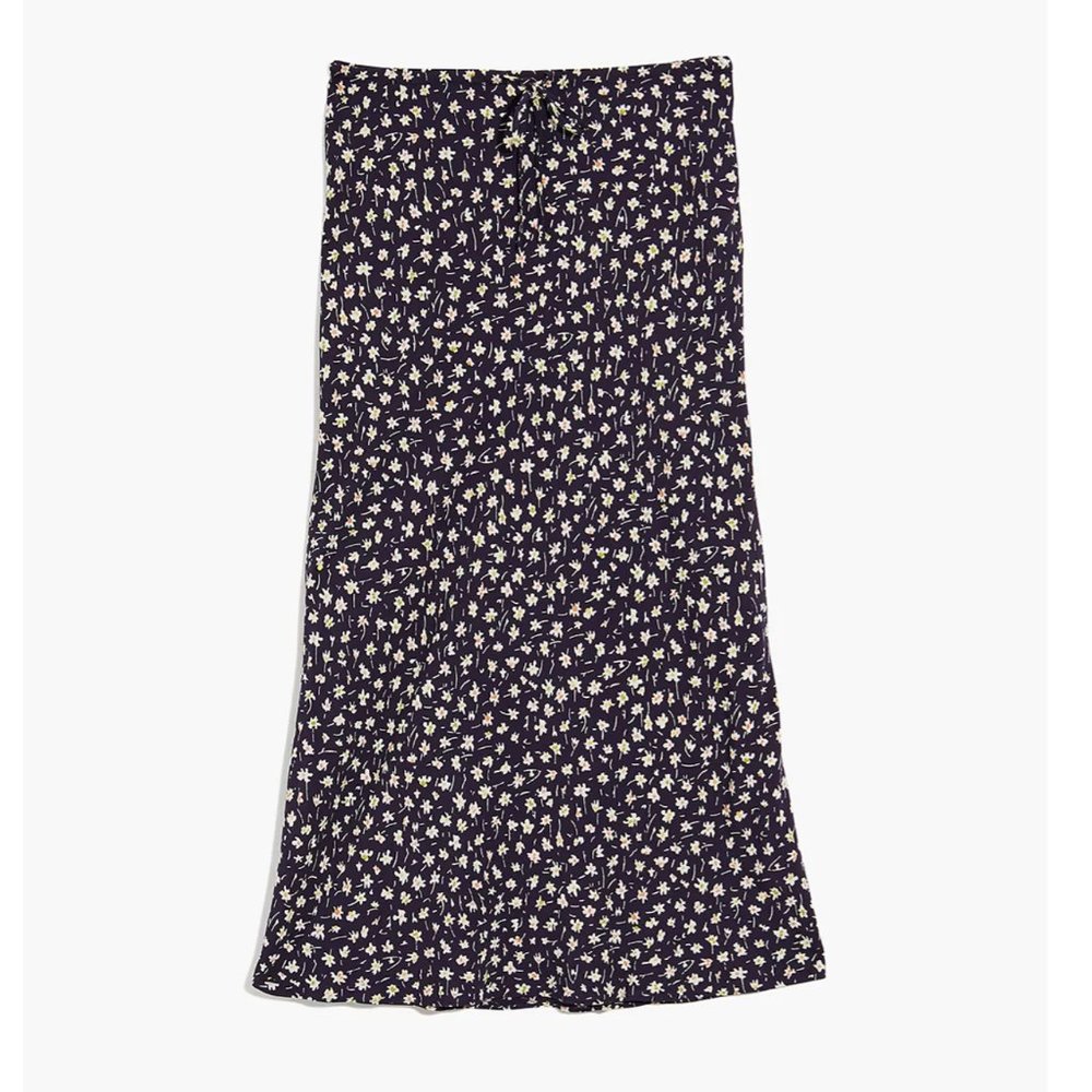 NWT Madewell Drawstring Midi Slip Skirt in Sweet Floral